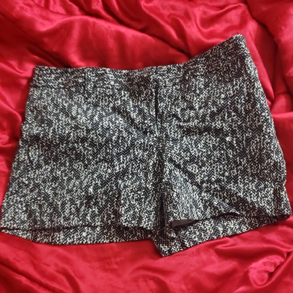 Express Black and White Print Shorts